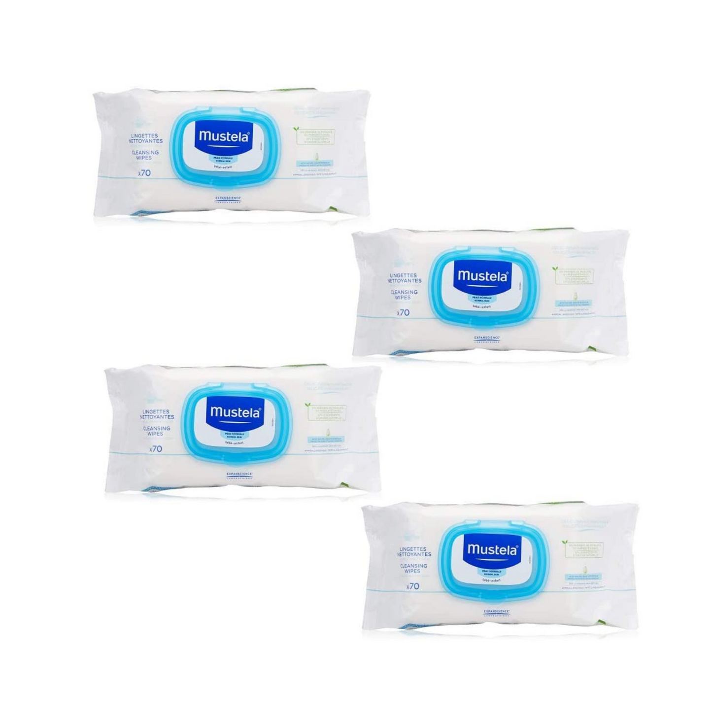 PACK AHORRRO TOALLITAS LIMPIADORAS 4 X 70 UNIDADES MUSTELA