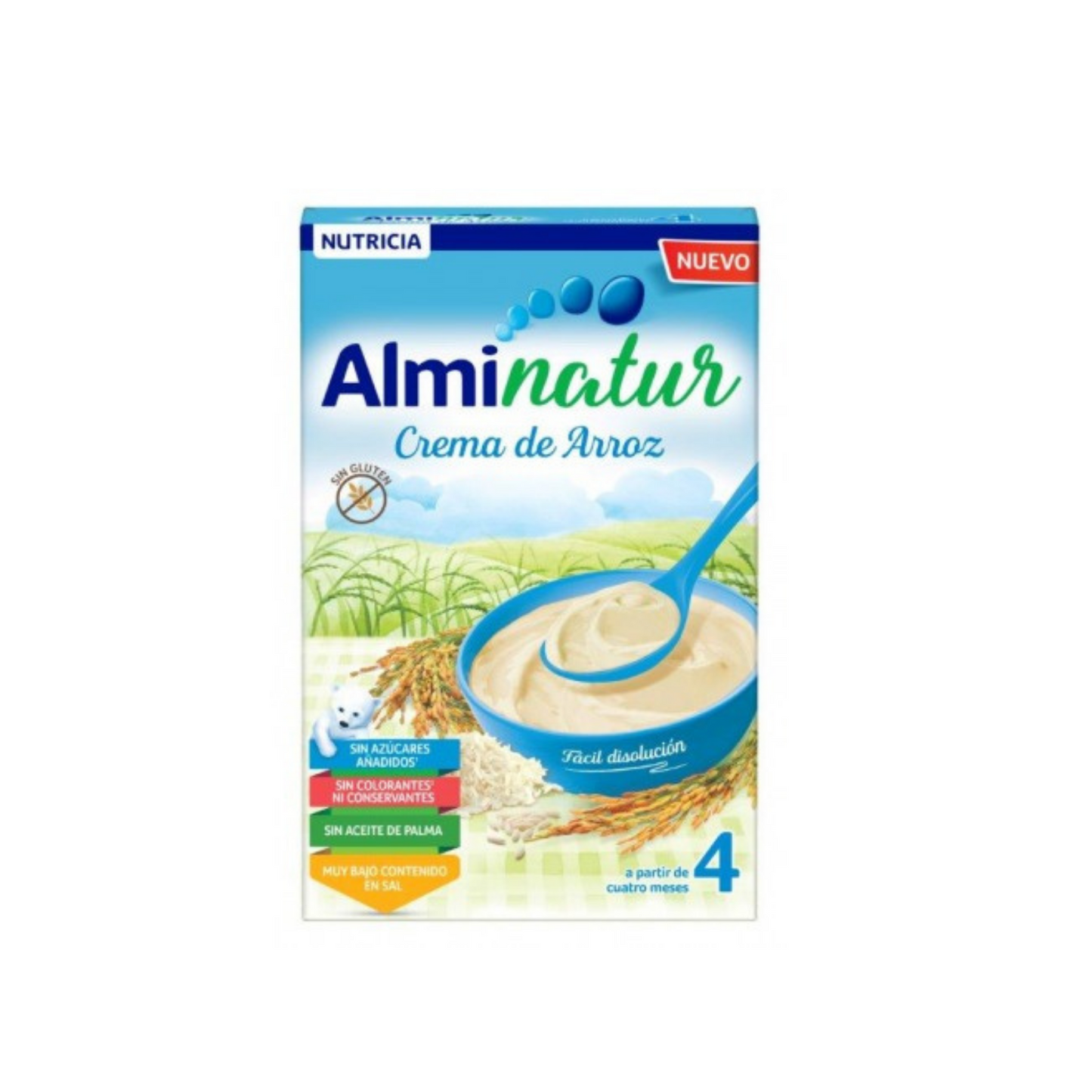 PAPILLA CREMA DE ARROZ SIN GLUTEN A PARTIR DE 4 MESES ALMINATUR 250 G