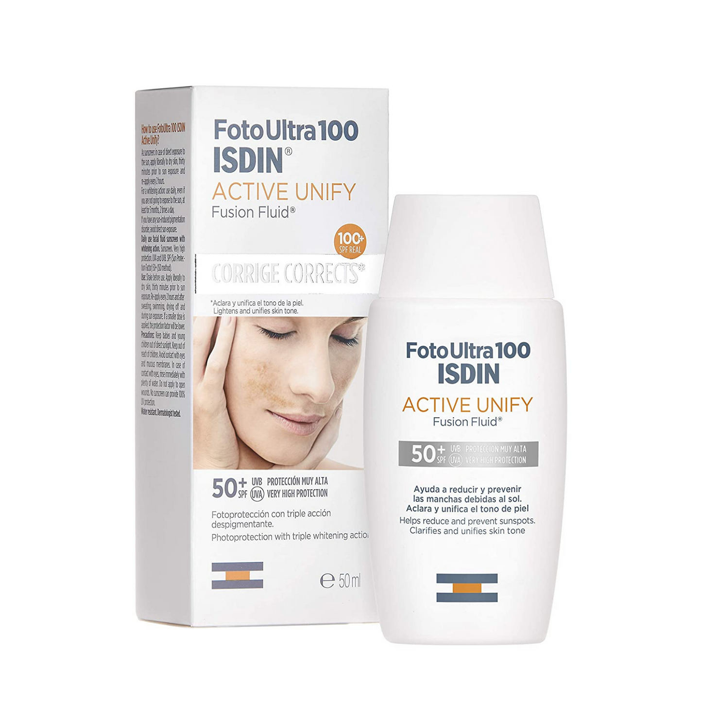 PROTECTOR SOLAR ACTIVE UNIFY SPF 100+ CORRECTOR MANCHAS FSION FLUID ISDIN 50 ML
