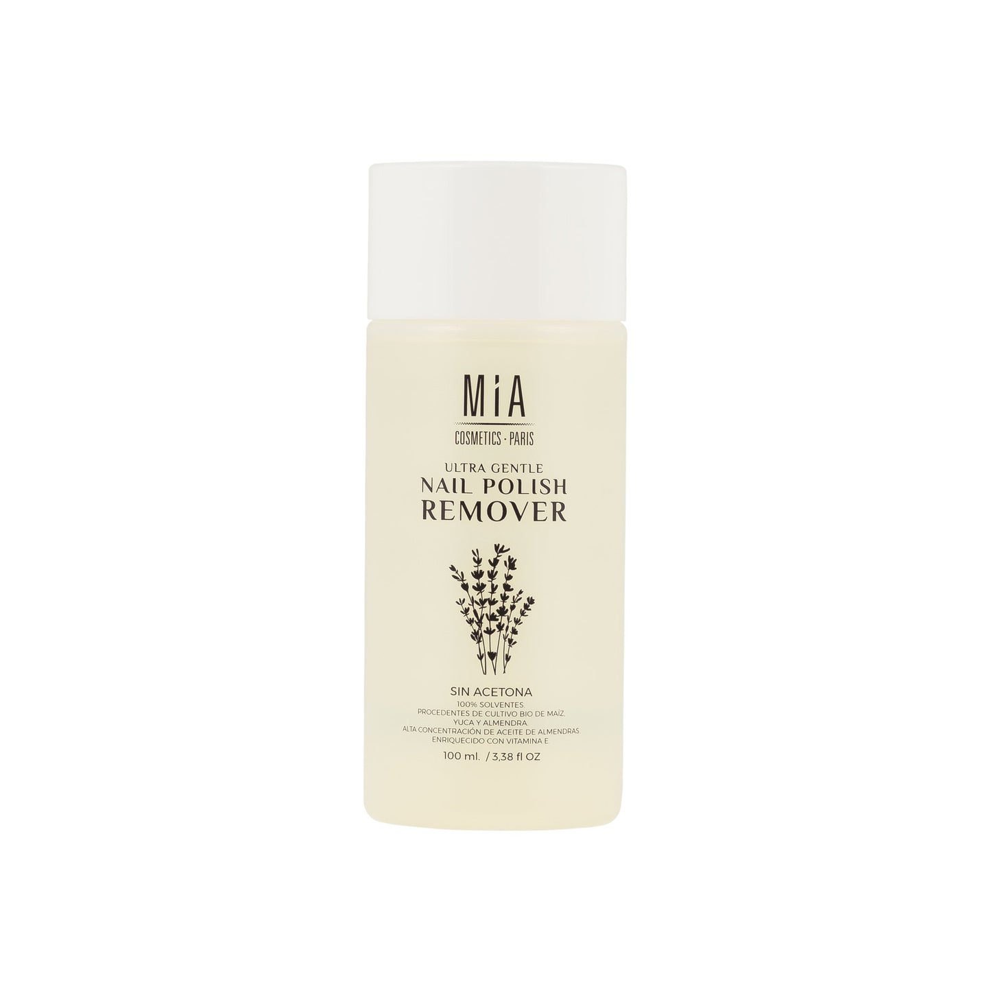 QUITAESMALTES ULTRA SUAVE SIN ACETONA NAIL POLISH REMOVER MIA 100 ML