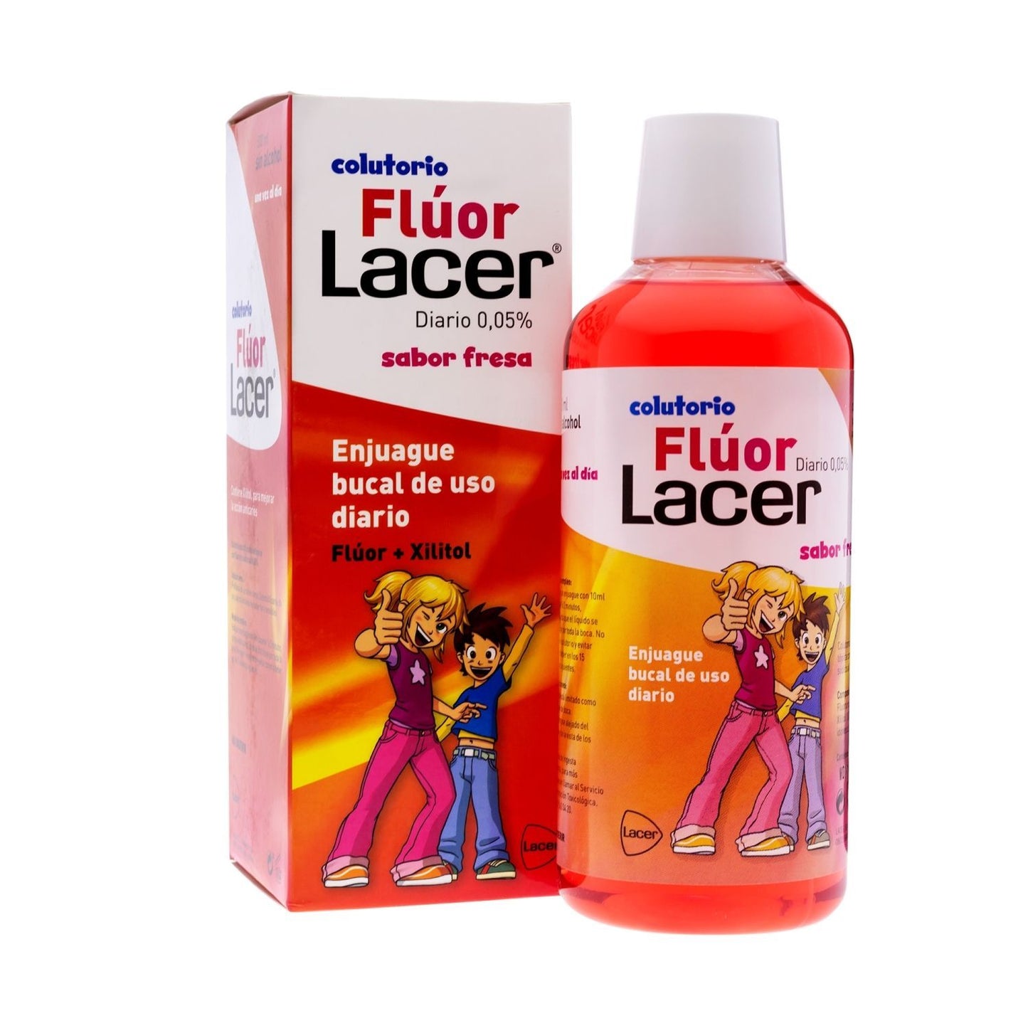 COLUTORIO INFANTIL FLÚOR 0,05% SABOR FRESA LACER 500 ML