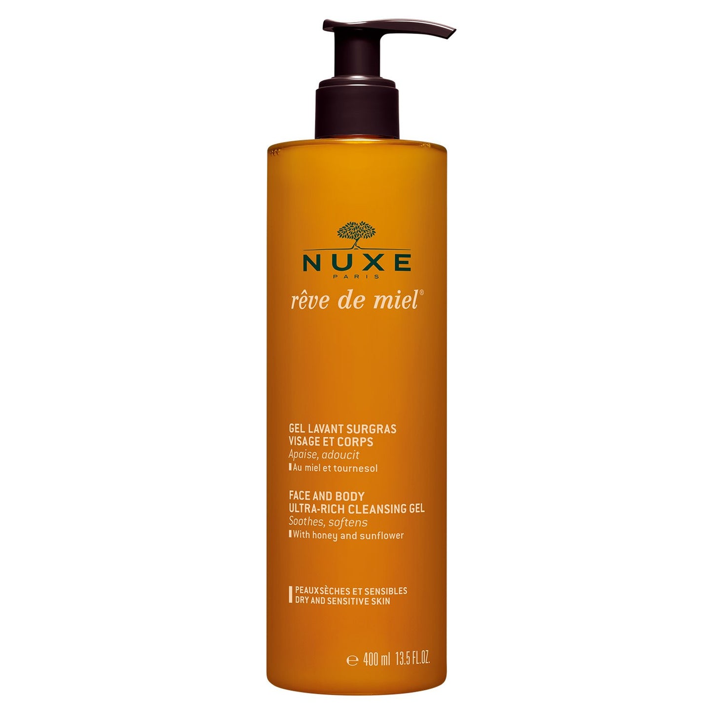 NUXE REVE DE MIEL DUPLO GEL LAVANT SURGAS VISAGE ET CORPS ;400ML