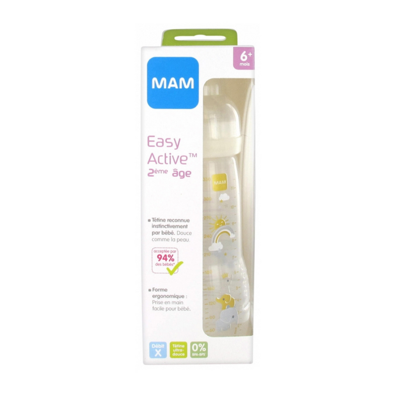 BIBERÓN +4 MESES EASY ACTIVE BABY BOTTLE MAM ROSA 330 ML