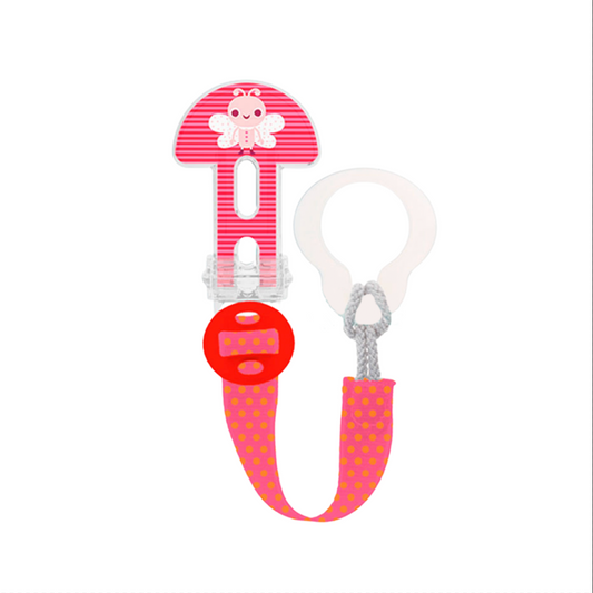 CHUPETE MAM ORIGINAL +0 MESES + BROCHE CLIP IT! MODELO ABEJA ROSA