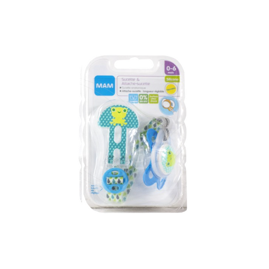 CHUPETE MAM ORIGINAL +0 MESES + BROCHE CLIP IT! ROSA