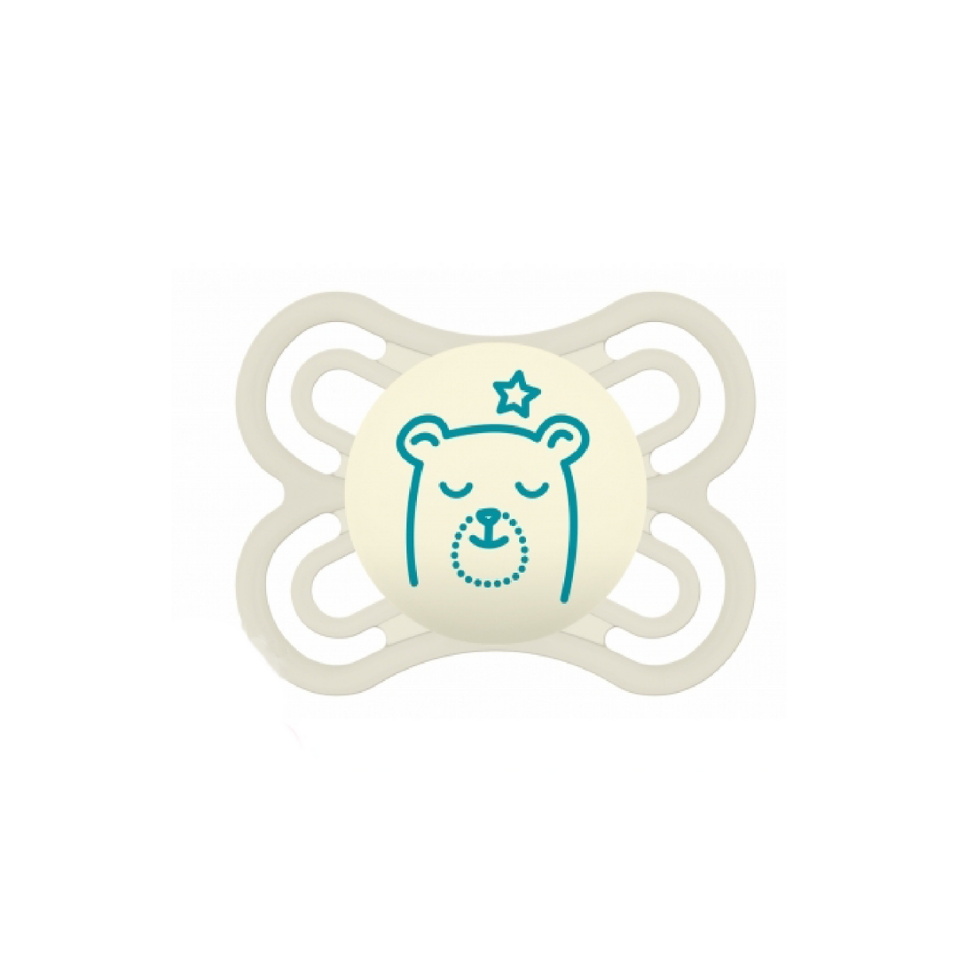 CHUPETE SILICONA +0 MESES BRILLO EN LA OSCURIDAD PERFECT NIGHT MAM OSO