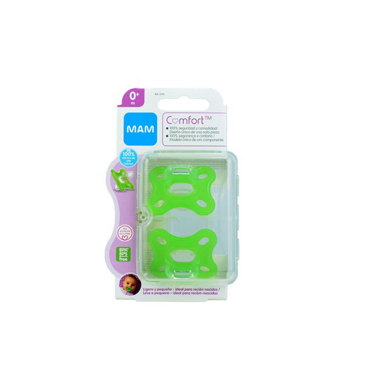 CHUPETE SILICONA +0 MESES COMFORT MUM VERDE 2 UDS.