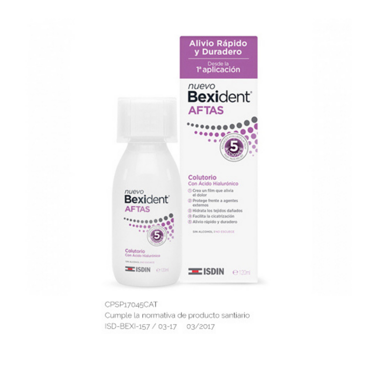 COLUTORIO CON AC. HIALURÓNICO AFTAS BEXIDENT ISDIN 120 ML
