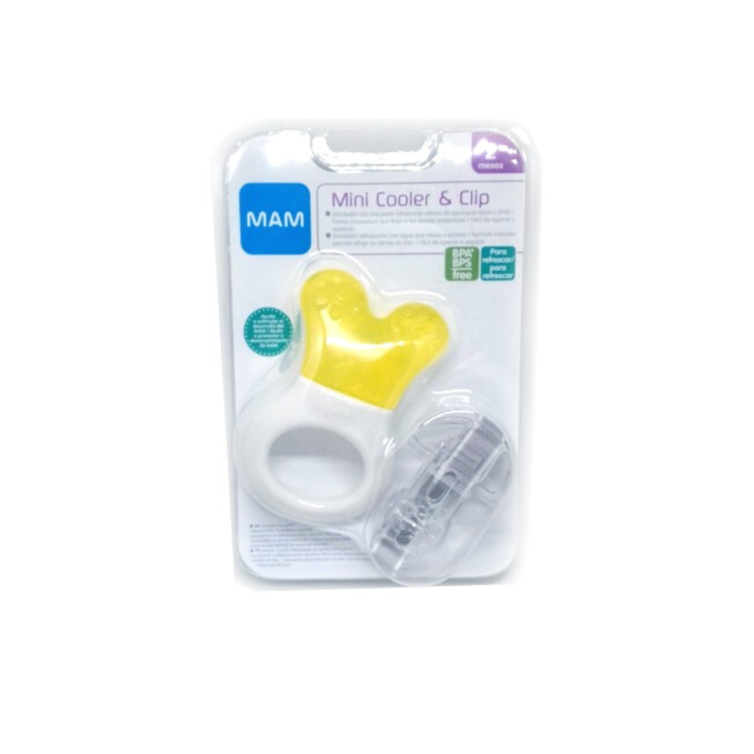 MORDEDOR FÁCIL SUJECCIÓN CON CLIP AMARILLO MINI COLLER & CLIP MAM