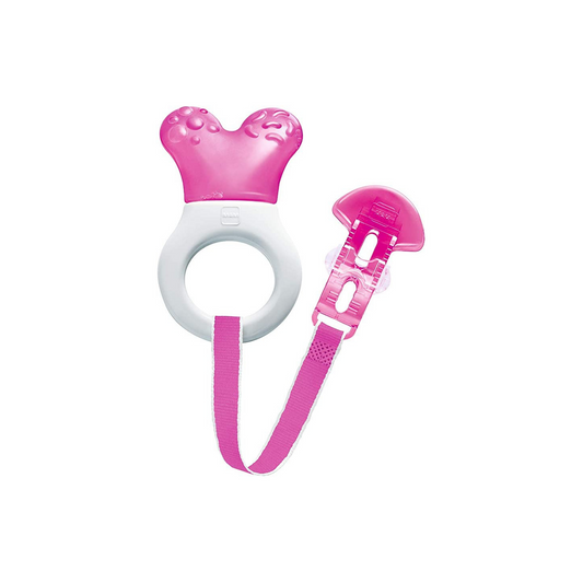 MORDEDOR FÁCIL SUJECCIÓN CON CLIP ROSA MINI COLLER & CLIP MAM