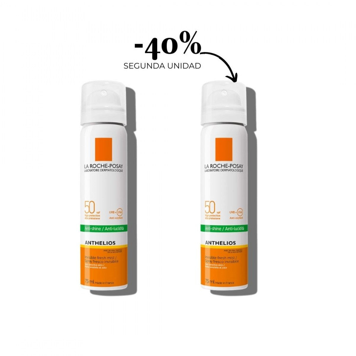 PACK LA ROCHE POSAY ANTHELIOS BRUMA FACIAL ANTIBRILLOS SPF50