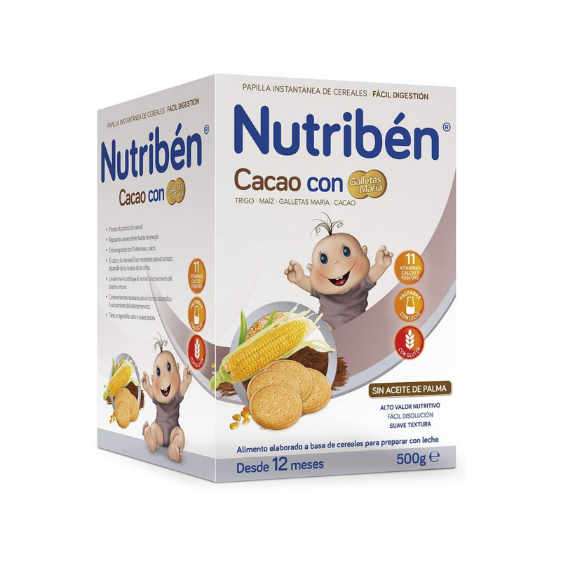 PAPILLA CACAO CON GALLETAS MARÍA DESDE 12 MESES NUTRIBÉN 500 G