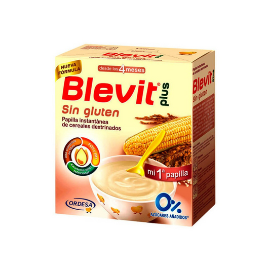 PAPILLA INSTANTÁNEA SIN GLUTEN 0% AZÚCARES AÑADIDOS DESDE 4 MESES BLEVIT PLUS 300 G