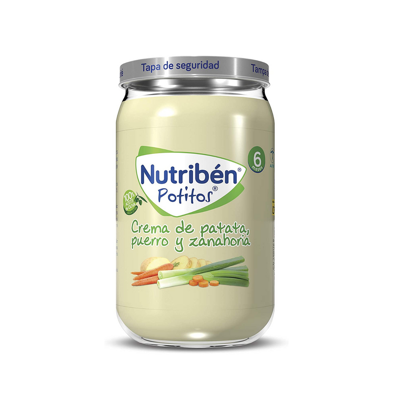 POTITO CREMA DE PATATA, PUERRO Y ZANAHORIA 6 MESES NUTRIBÉN 235 G