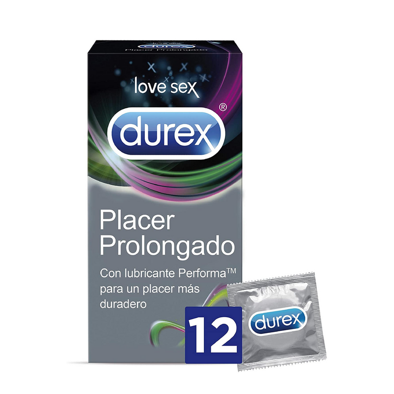 PRESERVATIVOS PLACER PROLOGADO DUREX 12 UNIDADES