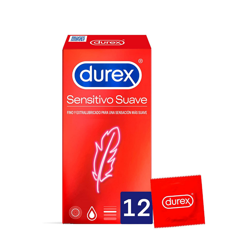 PRESERVATIVOS SENSITIVO SUAVE DUREX 12 UNIDADES