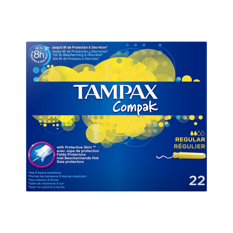 TAMPONES REGULAR TAMPAX COMPAK 22 UNIDADES