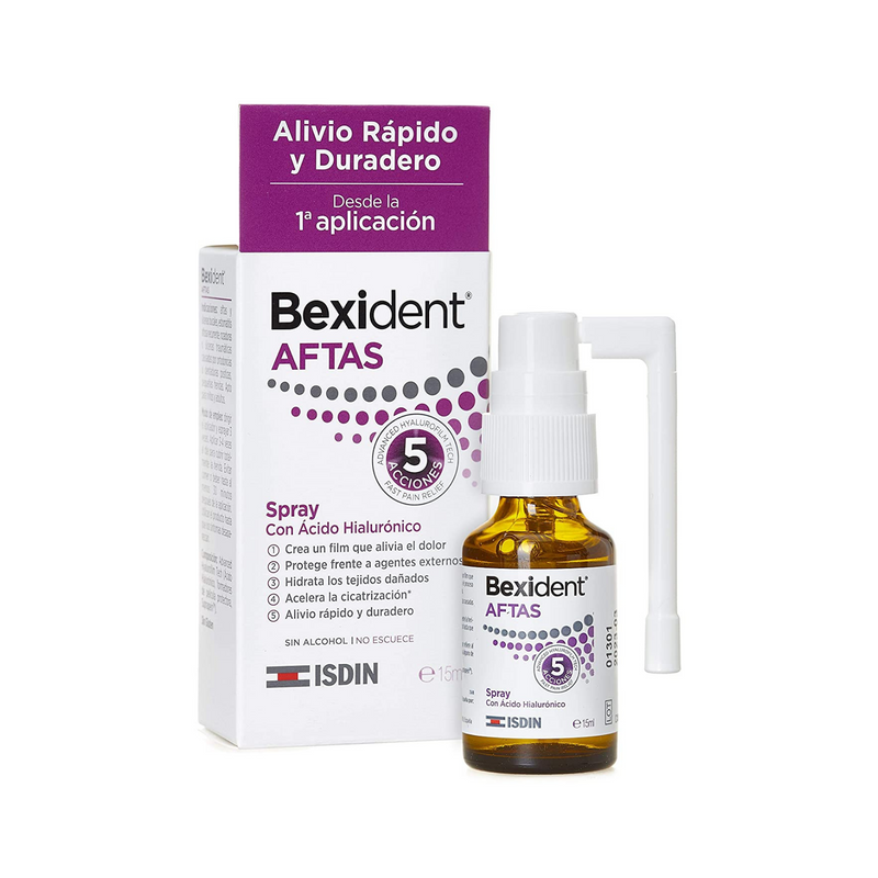 SPRAY CON ÁCIDO HIALURÓNICO AFTAS BEXIDENT ISDIN 15 ML