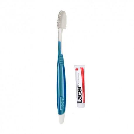 CEPILLO DENTAL SUAVE AZUL + REGALO PASTA DENTÍFRICA 5 ML LACER